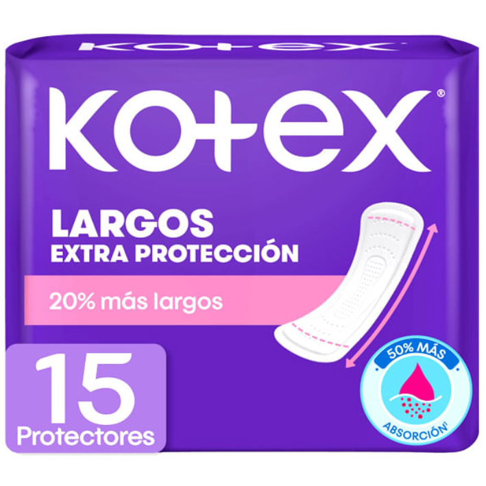 Protectores diarios KOTEX largos - bolsa 15u