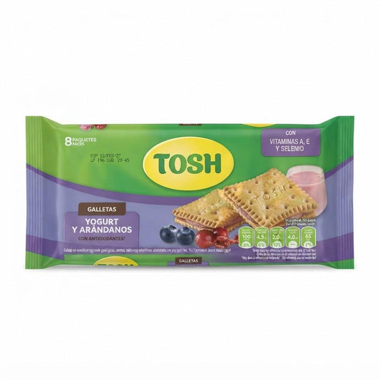 Galleta TOSH yogurt y arándanos - paquete 8u