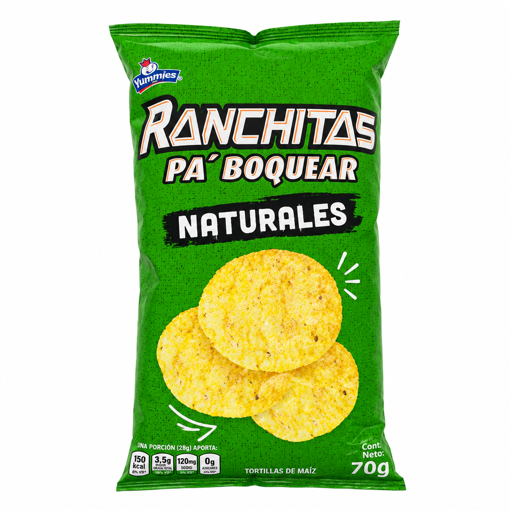 Boquitas YUMMIES ranchitas pa' boquear naturales - bolsa 300g