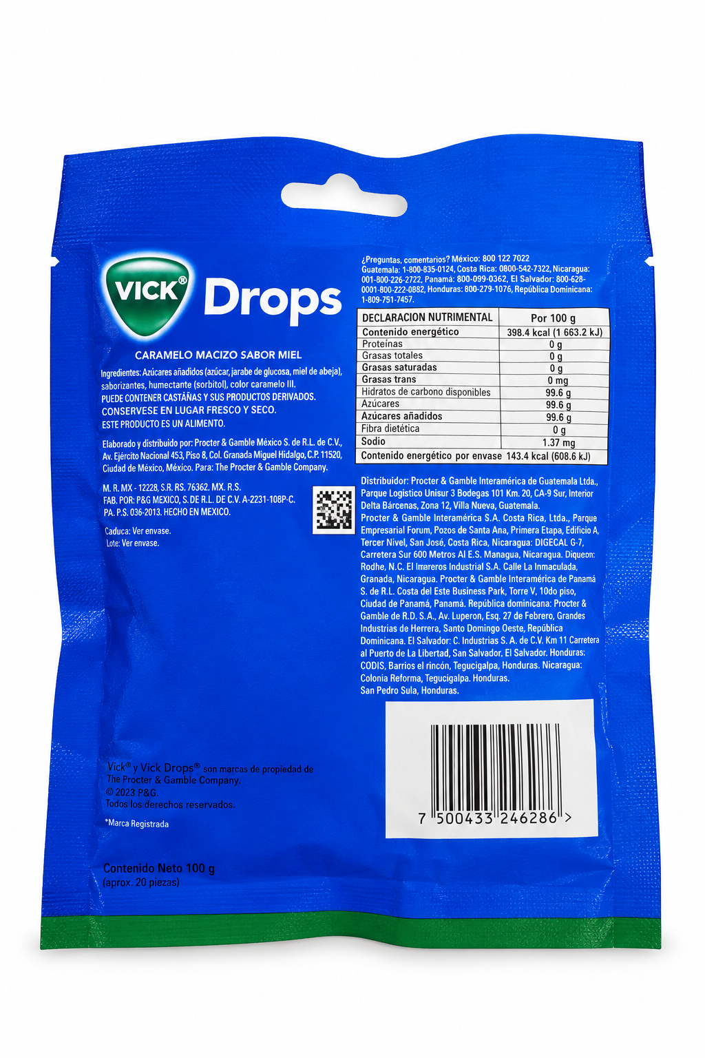 Caramelos VICK Drops miel - bolsa 20u