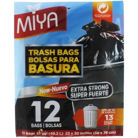 Bolsa para basura MIYA 13gal - 12u