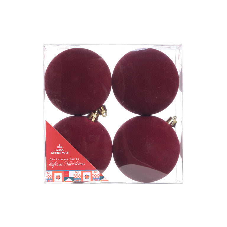 Esferas navideñas color vino para árbol - 4u