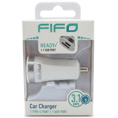 Cargador de carro FIFO Tipo C + USB - 1u
