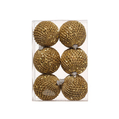 Esferas navideñas doradas para árbol - 6u