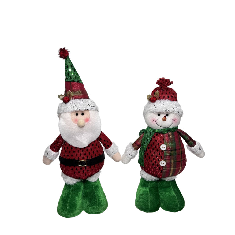 Figura navideña santa o muñeco de nieve colores - 1u