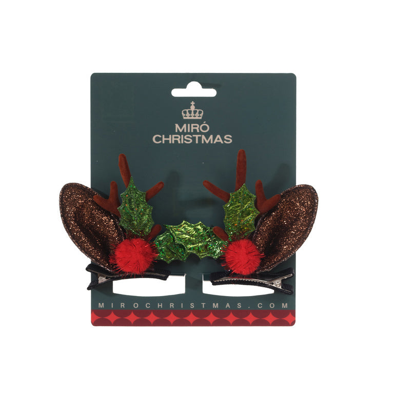 Ganchos navideños de reno - 2u