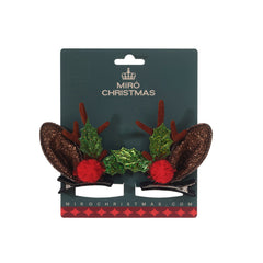 Ganchos navideños de reno - 2u
