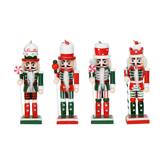 Figura navideña cascanueces de colores - 1u