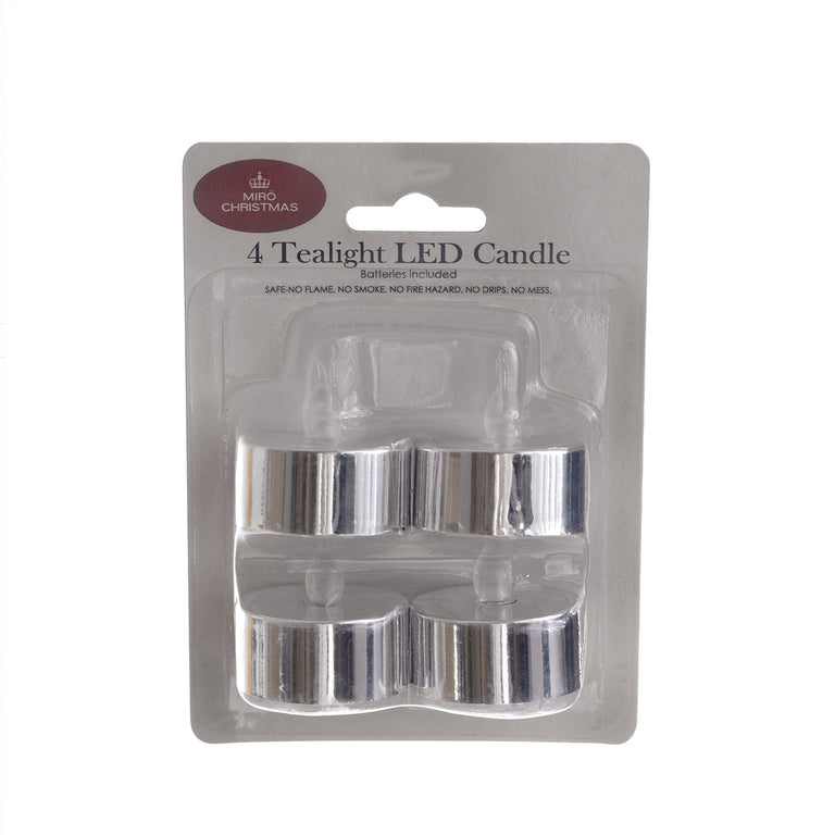 Velas LED plateadas - 4u