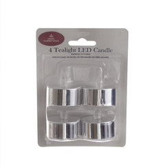 Velas LED plateadas - 4u