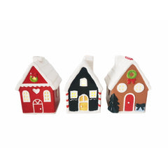 Adorno navideño casa multicolor con LED - 1u